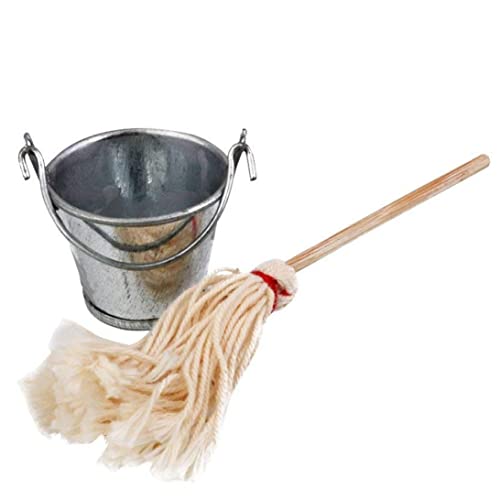 Nuelreva Miniaturpuppenhaus -Mop -Eimer 1/12 Puppenhaus Mini Mop Eimer Set Küchenzubehör Nuelreva Miniaturpuppenhaus -Mop -Eimer 1/12 Puppenhaus Mini Mop Eimer Set Küchenzubehör von Nuelreva