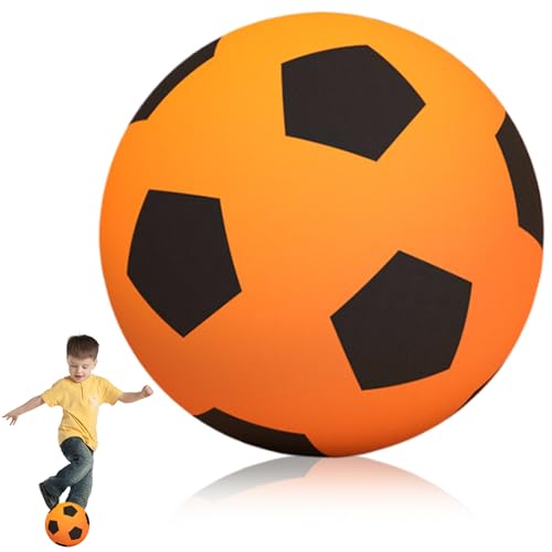 Nuelreva Stille Fußballkugel für Kinder Größe 5 PU Foam Football Stoßdämpfung Kleiner Fußball Leichtes Weichgeräuschreduzierung für Training Kinderspielzeug, Orange Schwamm Nuelreva Stille Fußballkugel für Kinder Größe 5 PU Foam Football Stoßdämpfung Kleiner Fußball Leichtes Weichgeräuschreduzierung für Training Kinderspielzeug, Orange Schwamm von Nuelreva