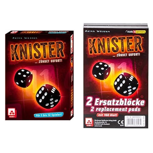 NSV - 4050 - KNISTER - Würfelspiel & - 4051 - KNISTER ZUSATZBLÖCKE (2er) - Würfelspiel von Nürnberger Spielkarten