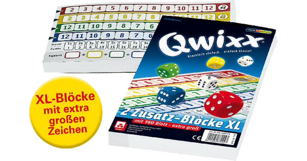 Qwixx XL - Zusatzblöcke (2er) von Nürnberger Spielkarten