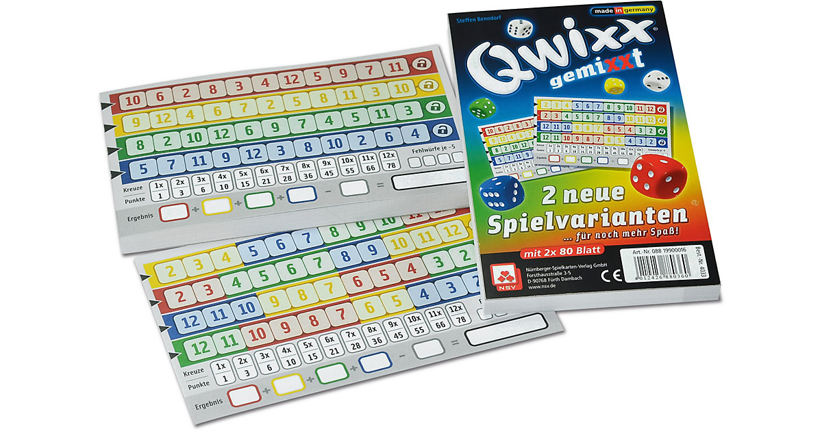 Qwixx gemixt von Nürnberger Spielkarten