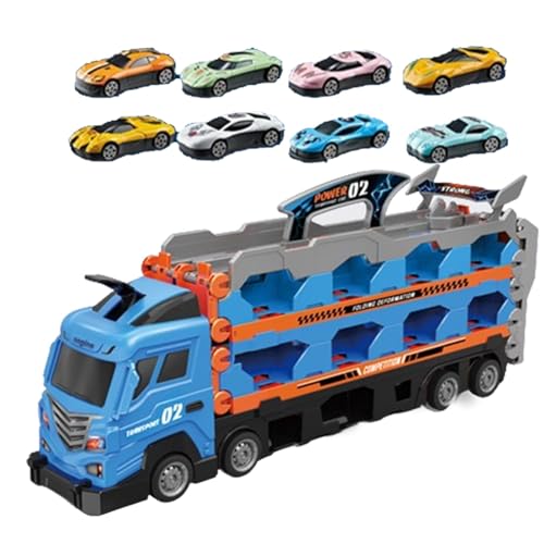 Autotransporter-Spielzeug, Großer Rennstrecken-Truck Mit Auswurf, Spielzeugauto-Streckenset, Sicher Und Stabil, Zusammenklappbare Aufbewahrung, 52 Cm, Rot, Blau, Perfekt Für Geburtstage Und Weihnachte Autotransporter-Spielzeug, Großer Rennstrecken-Truck Mit Auswurf, Spielzeugauto-Streckenset, Sicher Und Stabil, Zusammenklappbare Aufbewahrung, 52 Cm, Rot, Blau, Perfekt Für Geburtstage Und Weihnachte von Nuhjytgf