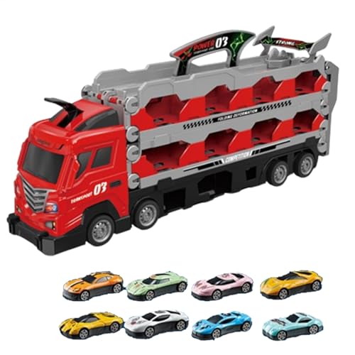 Autotransporter-Spielzeug, Großer Rennstrecken-Truck Mit Auswurf, Spielzeugauto-Streckenset, Sicher Und Stabil, Zusammenklappbare Aufbewahrung, 52 Cm, Rot, Blau, Perfekt Für Geburtstage Und Weihnachte Autotransporter-Spielzeug, Großer Rennstrecken-Truck Mit Auswurf, Spielzeugauto-Streckenset, Sicher Und Stabil, Zusammenklappbare Aufbewahrung, 52 Cm, Rot, Blau, Perfekt Für Geburtstage Und Weihnachte von Nuhjytgf