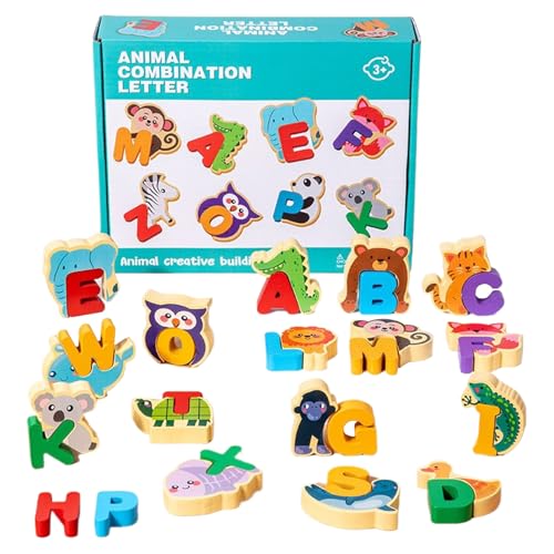 Holz-Alphabet-Tierpuzzles, Tier-Lernpuzzle, Lern-Alphabet-Puzzle, Feinmotorik-Entwicklung, Pädagogisches Holzdesign, 1 Set Für Vorschule, Kindergarten, Heimunterricht Holz-Alphabet-Tierpuzzles, Tier-Lernpuzzle, Lern-Alphabet-Puzzle, Feinmotorik-Entwicklung, Pädagogisches Holzdesign, 1 Set Für Vorschule, Kindergarten, Heimunterricht von Nuhjytgf