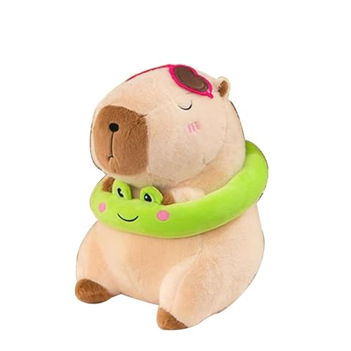 Nuhjytgf Capybara Plüschpuppe, Gefüllte Capybara Plüschspielzeug, Weiches Tier Ausgestopft, Entzückende Froschschwimmringe, Weich Und Komfortabel, 33 cm Für Schlafzimmer, Wohnzimmer, Schlafsäle, Nuhjytgf Capybara Plüschpuppe, Gefüllte Capybara Plüschspielzeug, Weiches Tier Ausgestopft, Entzückende Froschschwimmringe, Weich Und Komfortabel, 33 cm Für Schlafzimmer, Wohnzimmer, Schlafsäle, von Nuhjytgf