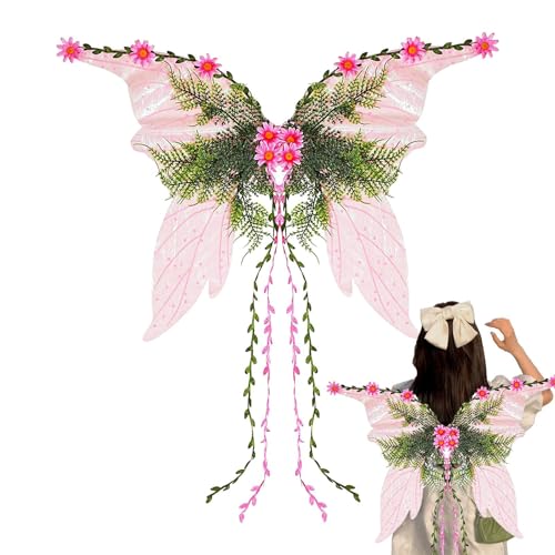 Nuhjytgf Feenflügel,Verstellbares Feenkostüm | Mädchen Kostümzubehör Für Party Cosplay Fasching Weihnachtsfest Nuhjytgf Feenflügel,Verstellbares Feenkostüm | Mädchen Kostümzubehör Für Party Cosplay Fasching Weihnachtsfest von Nuhjytgf
