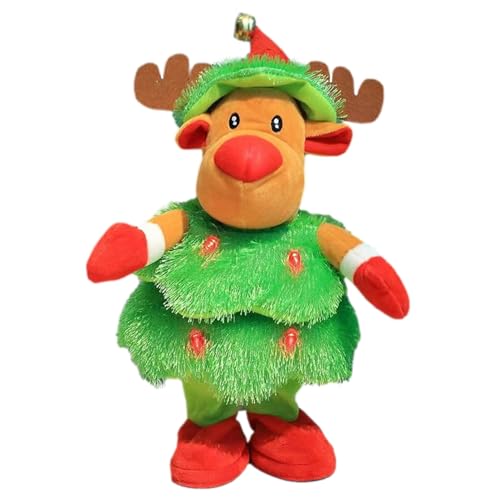 Nuhjytgf Singsender Tanzender | Weihnachts Plüsch Singende Tanzende Puppe,Weihnachtsdeko Interaktive Musikalische Puppe Für Zuhause Wohnzimmer Büro Hotel von Nuhjytgf