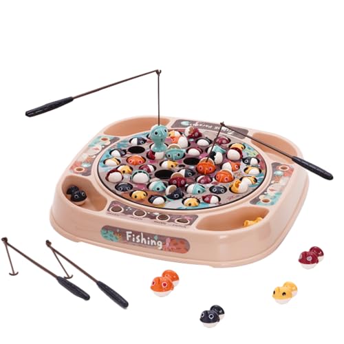 Angelspiel für Kinder Fische Angeln Spiel mit 4 Kinderangel und 45 Fische Angelspiel elektrisch mit Musik Montessori Spielzeug Brettspiele Kinderspiele für Jungen und Mädchen ab 3 Jahren von Nukdey
