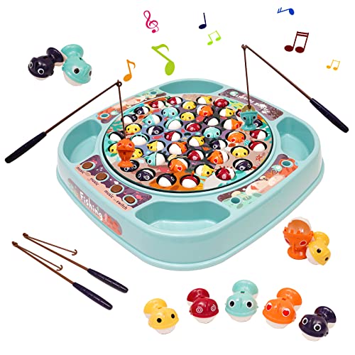 Musikspielzeug Angelset mit t Musik und 45 Fischen-Spielzeug für Kinder - Lernspielzeug Geschenk für Jungen und Mädchen ab 3 Jahren von Nukdey