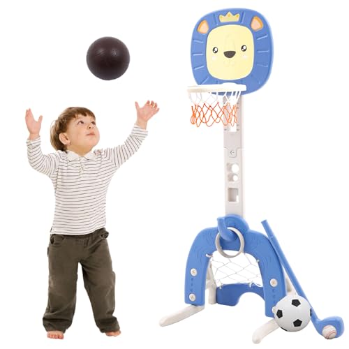 Kinder Basketballkorb 4 in 1 Basketballkorb Indoor Outdoor mit Basketbälle Fußballtor Wurfspiel Golfspiel Höhenverstellbarer Basketballständer 120-150cm Spielzeug für Jungen Mädchen ab 3 Jahre Kinder Basketballkorb 4 in 1 Basketballkorb Indoor Outdoor mit Basketbälle Fußballtor Wurfspiel Golfspiel Höhenverstellbarer Basketballständer 120-150cm Spielzeug für Jungen Mädchen ab 3 Jahre von Nukdey