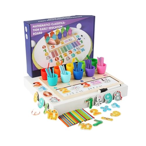 Mathe Montessori Spielzeug Spiele mit Zählstäbchen Holzspielzeug Zählen Lernspielzeug Pädagogisches Lernen Rechenhilfe Geschenk für Jungen und Mädchen ab 3 4 5 Jahre Jungen Mädchen von Nukdey