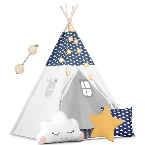 Kinderzelt Tipi Teepee Wigwam Nukido NK-404 mit Kissen Lichterkette Girlande und Stabilisator im Set Kinderzelt Tipi Teepee Wigwam Nukido NK-404 mit Kissen Lichterkette Girlande und Stabilisator im Set von Nukido