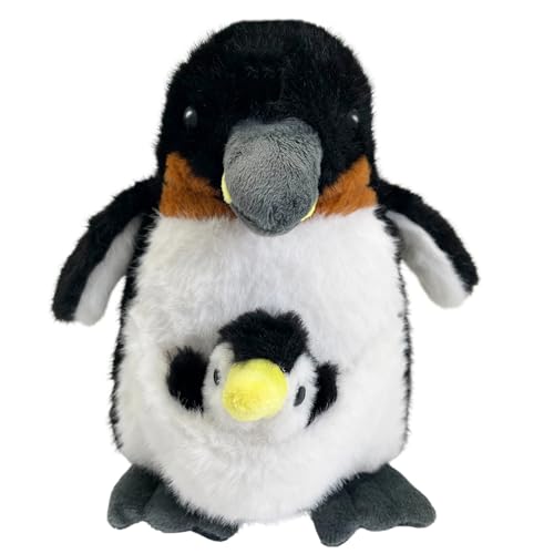 Numyawl Stofftier zum Muttertag mit Babys im Inneren, 24,9 cm, weiches Pinguin-Plüsch-Geschenk für Mutter, Weihnachten, Geburtstag, Geschenk für Kinder, Jungen, Mädchen (Pinguin) von Numyawl