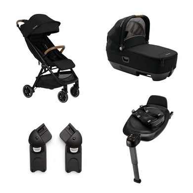 Nuna Kinderwagen TRVL™ lx Kompakt Caviar inklusive CARI™ next Caviar & BASE™ next von Nuna