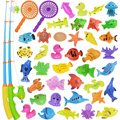 Angeln spielzeug, Badespielzeug, 39 Stücke Magnetisches Angeln spielzeug, Originales farbiges wasserdichtes schwebendes Spielzeug in der Badewanne Lernspielset zum Angelnlernen Angeln spielzeug, Badespielzeug, 39 Stücke Magnetisches Angeln spielzeug, Originales farbiges wasserdichtes schwebendes Spielzeug in der Badewanne Lernspielset zum Angelnlernen von Nunki Toy