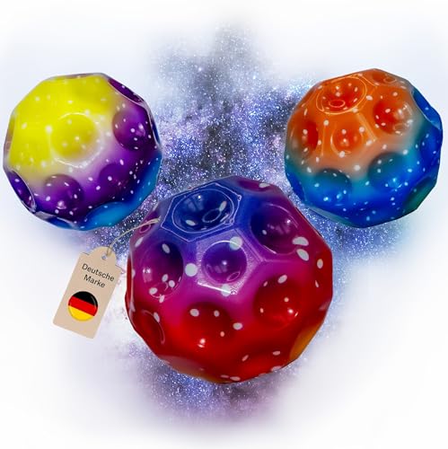 NUNUSH Moonball - Super Hoch Springender Jump Ball mit Knall - Sensorik Spielzeug für Kinder - Extra Hochwertige und robuste Spaceballs - Anti Stress und ADHS Spielzeug - 3X NUNUSH Moonball - Super Hoch Springender Jump Ball mit Knall - Sensorik Spielzeug für Kinder - Extra Hochwertige und robuste Spaceballs - Anti Stress und ADHS Spielzeug - 3X von Nunush