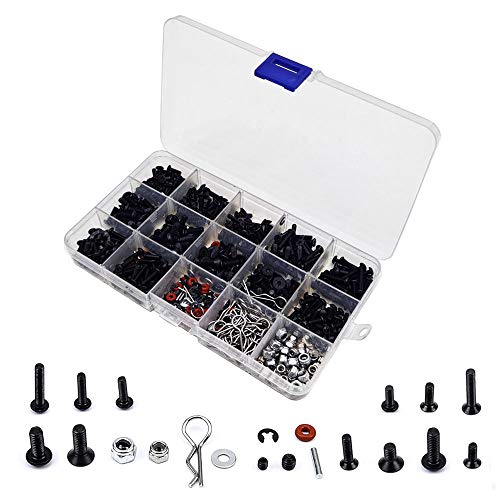 Nuofan 500PCS RC-Schraubensatz Universelles RC-Reparaturwerkzeug-Kit Hardware-Befestigungselement für Traxxas Axial Redcat HPI Arrma Losi 1/8 1/10 1/12 1/16 Maßstab RC Cars Trucks Crawler Nuofan 500PCS RC-Schraubensatz Universelles RC-Reparaturwerkzeug-Kit Hardware-Befestigungselement für Traxxas Axial Redcat HPI Arrma Losi 1/8 1/10 1/12 1/16 Maßstab RC Cars Trucks Crawler von Nuofan
