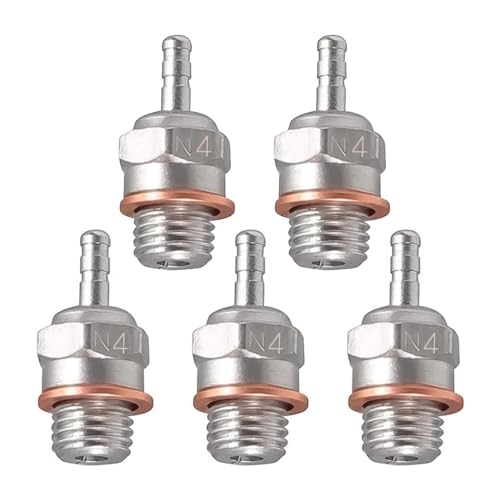 5Packs RC Glühkerze #4 N4 Medium Hot Spark Nitro Motor Teile 7017 Kompatibel mit Traxxas Kyosho Redcat HPI HSP 1/8 1/10 RC Auto Truck Buggy 5Packs RC Glühkerze #4 N4 Medium Hot Spark Nitro Motor Teile 7017 Kompatibel mit Traxxas Kyosho Redcat HPI HSP 1/8 1/10 RC Auto Truck Buggy von Nuofany