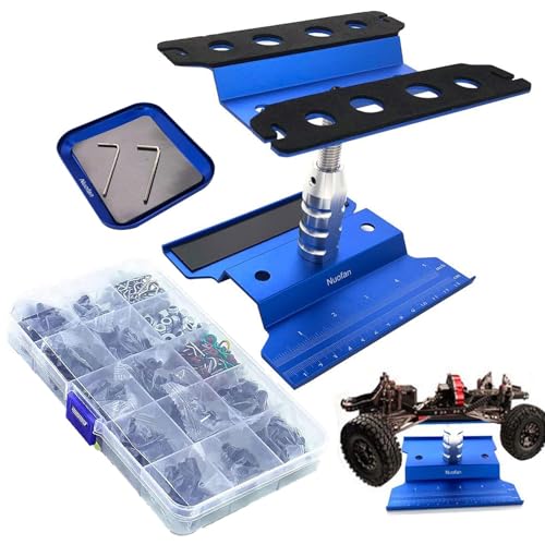 Aluminium RC Auto Reparatur Arbeitsständer Reparatur Werkzeugset 360 Grad Drehung und 610 Stück RC Schrauben Kit für 1/8 1/10 1/12 1/16 1/18 RC Auto LKW Waage Crawler (RC Arbeitsständer + RC Schrauben Aluminium RC Auto Reparatur Arbeitsständer Reparatur Werkzeugset 360 Grad Drehung und 610 Stück RC Schrauben Kit für 1/8 1/10 1/12 1/16 1/18 RC Auto LKW Waage Crawler (RC Arbeitsständer + RC Schrauben von Nuofany