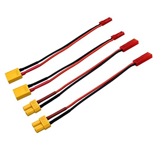 Nuofany 2 Paar XT30 Stecker auf JST Stecker Männlich Weiblich 20AWG Silikon Kabel Draht Adapter für RC FPV ESC Geschwindigkeitsregler Lipo Akku Aufladen von Nuofany