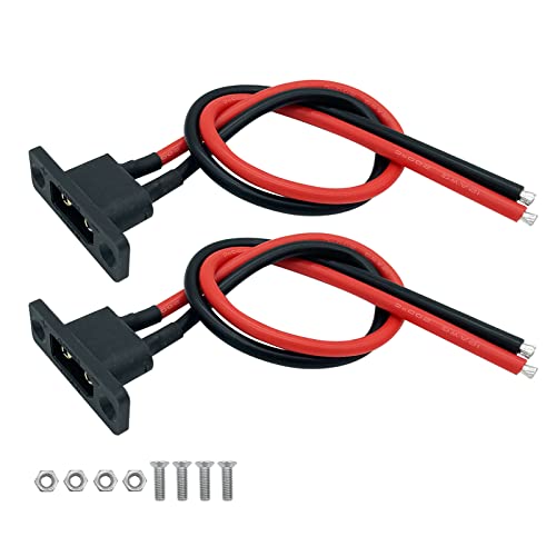 Nuofany 2Pcs Amass XT90E-M Stecker männlich Akku Stecker montierbar Pigtail Kabel, XT90 Panel Mount Stecker mit 30cm Kabel für RC Lipo Akku FPV Racing Aircraft Drone von Nuofany