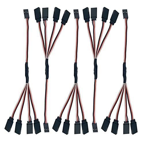 Nuofany 5pcs JR Y Stecker Servo Verlängerungskabel 3 Pin JR Stecker Splitter 1 männlich zu 4 weiblich Servo Y Verlängerung Stecker für RC Modelle Autos Flugzeug Helikopter Drohne Nuofany 5pcs JR Y Stecker Servo Verlängerungskabel 3 Pin JR Stecker Splitter 1 männlich zu 4 weiblich Servo Y Verlängerung Stecker für RC Modelle Autos Flugzeug Helikopter Drohne von Nuofany