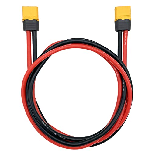 Nuofany XT60 XT60H Verlängerungskabel, XT60 Stecker auf XT60 Stecker Adapter Adapter Verlängerungskabel mit 12AWG 100cm Kabel für RC FPV Auto Flugzeug Drohne LiPo Akku Nuofany XT60 XT60H Verlängerungskabel, XT60 Stecker auf XT60 Stecker Adapter Adapter Verlängerungskabel mit 12AWG 100cm Kabel für RC FPV Auto Flugzeug Drohne LiPo Akku von Nuofany