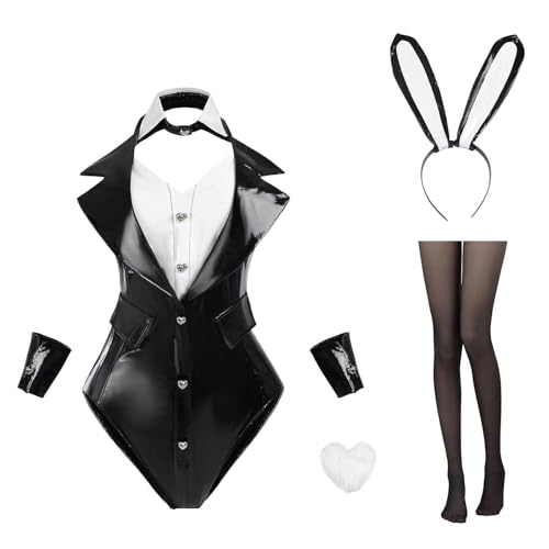 Nuoqi Bunny Girl Cosplay Black Bunny Suit Adult Halloween Outfit, XXL von Nuoqi