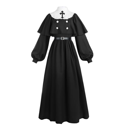 Nuoqi Nonnenkostüm für Damen, Erwachsene, schwarzes Nonnenkleid, Halloween-Party-Outfit mit Kopfbedeckung, Größe XXL Nuoqi Nonnenkostüm für Damen, Erwachsene, schwarzes Nonnenkleid, Halloween-Party-Outfit mit Kopfbedeckung, Größe XXL von Nuoqi