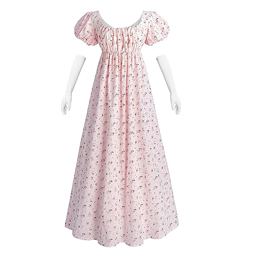 Nuoqi Pinkes viktorianisches Kleid für Damen, Renaissance-Kostüm, 1800er-Jahre, edwardianisches Vintage-Feenkleid, Größe 3XL von Nuoqi