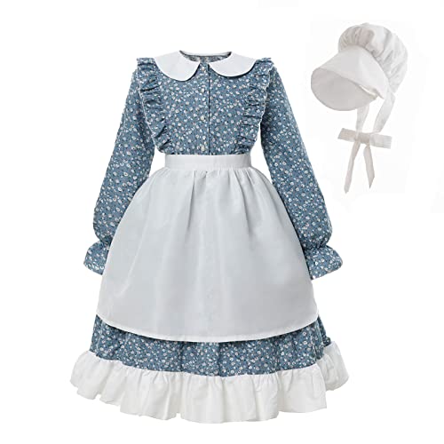 Nuoqi Pioneer Kleider für Mädchen, Laura Ingalls Wilder Kostüm, Kolonialmädchen-Kostüm, Dunkelblau, Größe L Nuoqi Pioneer Kleider für Mädchen, Laura Ingalls Wilder Kostüm, Kolonialmädchen-Kostüm, Dunkelblau, Größe L von Nuoqi
