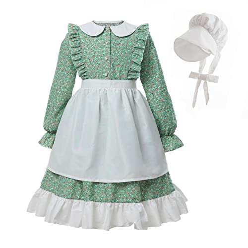 Nuoqi Prairie Kleider für Mädchen, Pionier-Mädchen, Laura Ingalls, Wilder-Kostüm, Grün, 10–12 Jahre Nuoqi Prairie Kleider für Mädchen, Pionier-Mädchen, Laura Ingalls, Wilder-Kostüm, Grün, 10–12 Jahre von Nuoqi