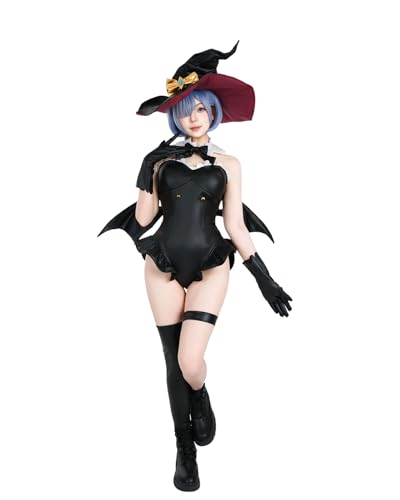 Nuoqi REM Cosplay Damen Re:Zero Phantom Night Wizard Outfit Hexe Halloween Kostüm S von Nuoqi