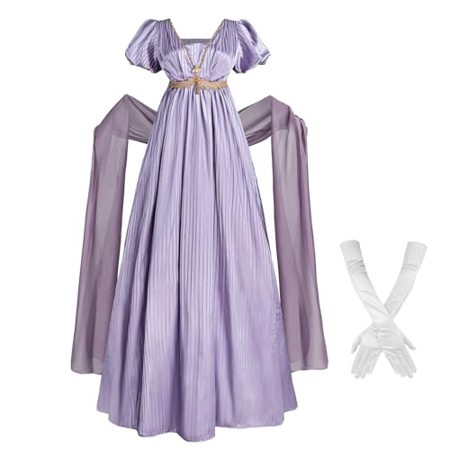 Nuoqi Regency Dresses Damen 1800er viktorianisches Kleid Empire-Taille Ballkleid mit Handschuhen, Violett, M Nuoqi Regency Dresses Damen 1800er viktorianisches Kleid Empire-Taille Ballkleid mit Handschuhen, Violett, M von Nuoqi