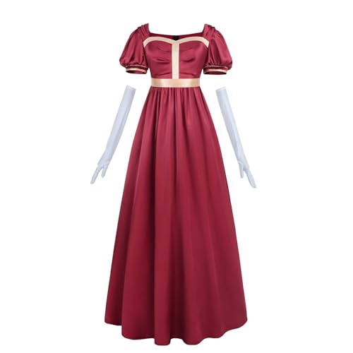 Nuoqi Regency Dresses Damen Viktorianisches Ballkleid 1800er Regency Era Gartenpartykleid, Rot, Größe L Nuoqi Regency Dresses Damen Viktorianisches Ballkleid 1800er Regency Era Gartenpartykleid, Rot, Größe L von Nuoqi