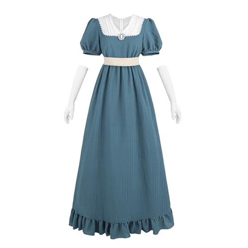 Nuoqi Regency-Kleid für Damen, viktorianisches Kostüm, Regency-Ära, Teeparty-Kleid mit Cameo, Blau, Größe M Nuoqi Regency-Kleid für Damen, viktorianisches Kostüm, Regency-Ära, Teeparty-Kleid mit Cameo, Blau, Größe M von Nuoqi