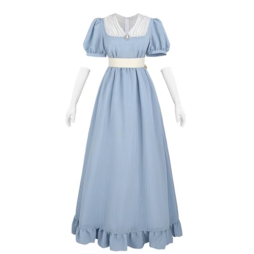 Nuoqi Regency-Kleid für Damen, viktorianisches Kostüm, Regency-Ära, Teeparty-Kleid mit Cameo, Hellblau, XL Nuoqi Regency-Kleid für Damen, viktorianisches Kostüm, Regency-Ära, Teeparty-Kleid mit Cameo, Hellblau, XL von Nuoqi