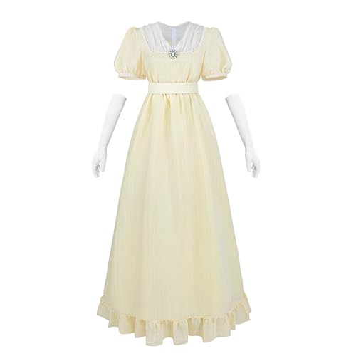 Nuoqi Regency-Kleid für Damen, viktorianisches Kostüm, Regency-Ära, Teeparty-Kleid mit Cameo, Hellgelb, Größe L Nuoqi Regency-Kleid für Damen, viktorianisches Kostüm, Regency-Ära, Teeparty-Kleid mit Cameo, Hellgelb, Größe L von Nuoqi