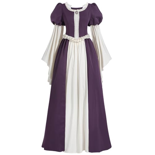 Nuoqi Renaissance Kleid Damen Langarm Lila Mittelalter Hexenkostüm mit Kamee XXL Nuoqi Renaissance Kleid Damen Langarm Lila Mittelalter Hexenkostüm mit Kamee XXL von Nuoqi