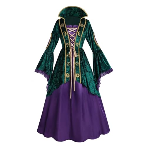 Nuoqi Renaissance-Kleid für Damen, Schwestern, Hexe, Cosplay, Halloween, Mittelalter, Grün , X-Large Nuoqi Renaissance-Kleid für Damen, Schwestern, Hexe, Cosplay, Halloween, Mittelalter, Grün , X-Large von Nuoqi