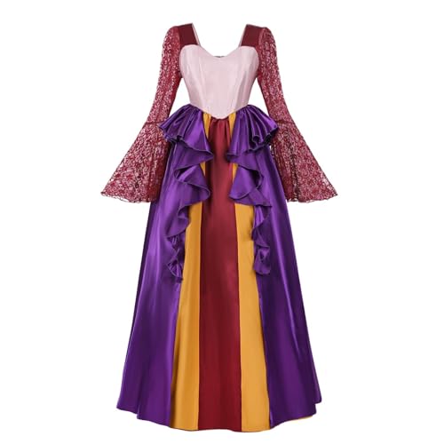 Nuoqi Renaissance-Kleid für Damen, Schwestern, Hexe, Cosplay, Halloween, Mittelalter, Rot / Violett, M Nuoqi Renaissance-Kleid für Damen, Schwestern, Hexe, Cosplay, Halloween, Mittelalter, Rot / Violett, M von Nuoqi