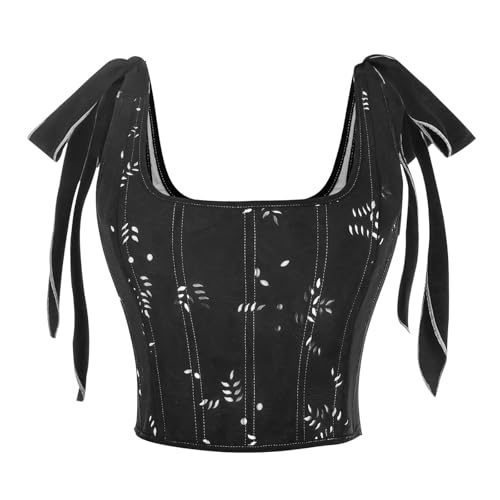 Nuoqi Renaissance Korsett für Damen, Piratenkorsett, Oberteil, Blumenmuster, Überbrustkorsett, Bustier, Mieder, Schwarz, Größe XXL Nuoqi Renaissance Korsett für Damen, Piratenkorsett, Oberteil, Blumenmuster, Überbrustkorsett, Bustier, Mieder, Schwarz, Größe XXL von Nuoqi