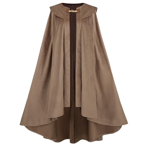 Nuoqi Renaissance-Umhang für Damen, mittelalterlicher Umhang, lange Renfee, Halloween, Hexenumhang, Braun, M Nuoqi Renaissance-Umhang für Damen, mittelalterlicher Umhang, lange Renfee, Halloween, Hexenumhang, Braun, M von Nuoqi