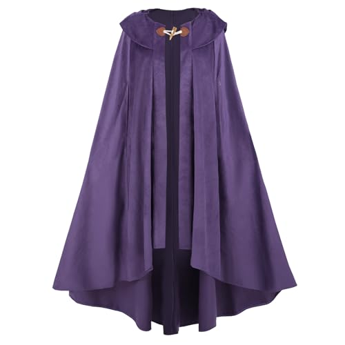 Nuoqi Renaissance-Umhang für Damen, mittelalterlicher Umhang, lange Renfee, Halloween, Hexenumhang, Violett, L Nuoqi Renaissance-Umhang für Damen, mittelalterlicher Umhang, lange Renfee, Halloween, Hexenumhang, Violett, L von Nuoqi