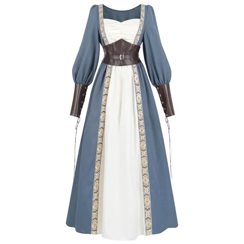 Nuoqi Viktorianisches Damenkleid, Mittelalterliches Renaissance-Kleid mit Taillenschärpe, Größe M von Nuoqi