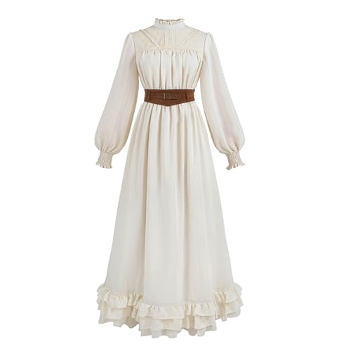Nuoqi Viktorianisches Kleid für Damen, 18. Jahrhundert, Edwardianisches Kostüm, langärmelig, Renaissancekleid mit Korsettgürtel, gebrochenes Weiß, Größe M Nuoqi Viktorianisches Kleid für Damen, 18. Jahrhundert, Edwardianisches Kostüm, langärmelig, Renaissancekleid mit Korsettgürtel, gebrochenes Weiß, Größe M von Nuoqi