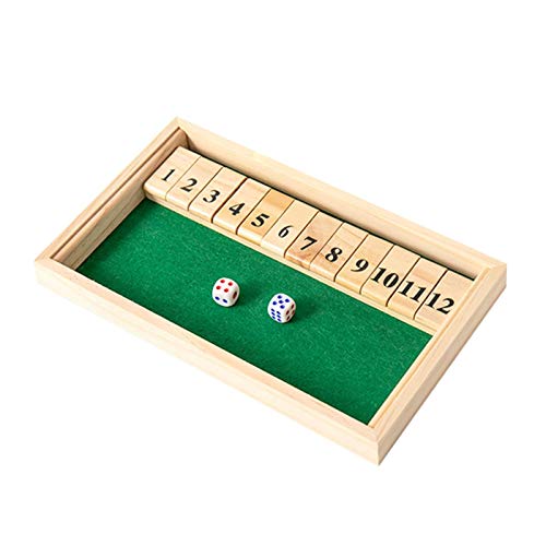 Nupaque Schließen Sie die Kiste | Box Würfelspiel aus Holz - Shut The Box Würfel-Brettspiel für Kinder und Erwachsene, Holzbrettspiel, intelligentes Spiel zum Lernen von Nupaque