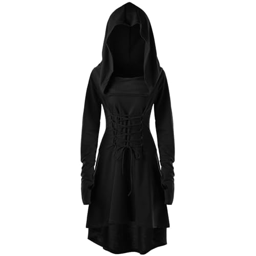 Nuqqichongtian Kleidung Vampir Kostüm Halloween Kleid,Gothic Kleid Damen Mädchen Mittelalter Kleidung Renaissance Langarm Retro Mit Kapuze mit Halloween Karneval und Rollenspiel Kostüme Schwarz M Nuqqichongtian Kleidung Vampir Kostüm Halloween Kleid,Gothic Kleid Damen Mädchen Mittelalter Kleidung Renaissance Langarm Retro Mit Kapuze mit Halloween Karneval und Rollenspiel Kostüme Schwarz M von Nuqqichongtian