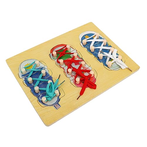 Fadenschuhe Trainingsplatte Holzschnürung Schuhspielzeug, Lernen Sie, Schnürsenkel -Trainingsbrett für mit Frühschulspielzeug, Schuhbinden Ideal Geburtstag, Party, Weihnachten Fadenschuhe Trainingsplatte Holzschnürung Schuhspielzeug, Lernen Sie, Schnürsenkel -Trainingsbrett für mit Frühschulspielzeug, Schuhbinden Ideal Geburtstag, Party, Weihnachten von Nurnesy
