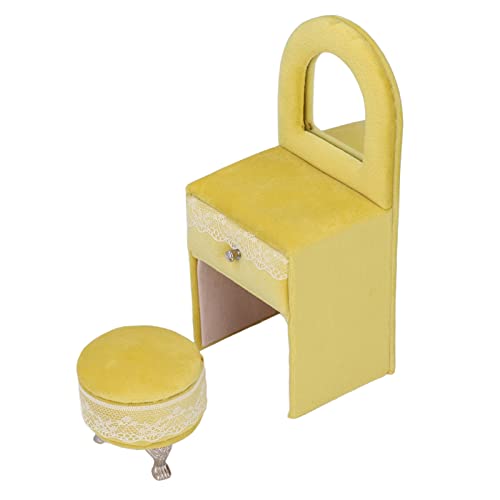 Mini Dollhouse Stuhl Juwelierschachtel, Flanelette Möbel Lagerung mit Creme Gelb für Puppenhausdekoration und Puppenhaus -Sofa Möbel, Karton Flanellelette (Schminktisch (7 x 3,1 Mini Dollhouse Stuhl Juwelierschachtel, Flanelette Möbel Lagerung mit Creme Gelb für Puppenhausdekoration und Puppenhaus -Sofa Möbel, Karton Flanellelette (Schminktisch (7 x 3,1 von Nurnesy